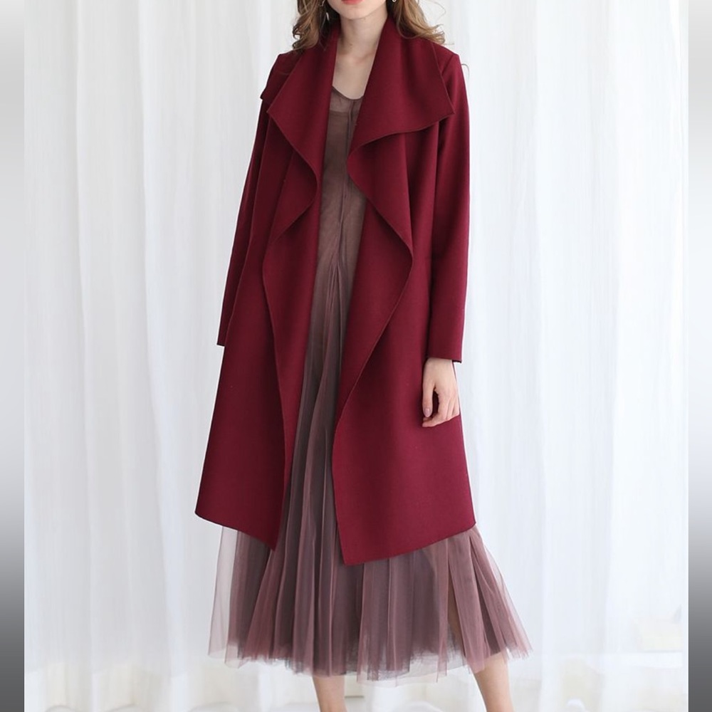 FREE MYSELF OPEN FRONT WOOL-BLEND COAT